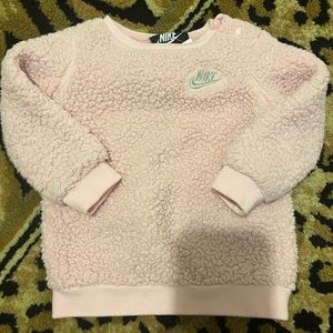 Nike pink Sherpa sweatshirt